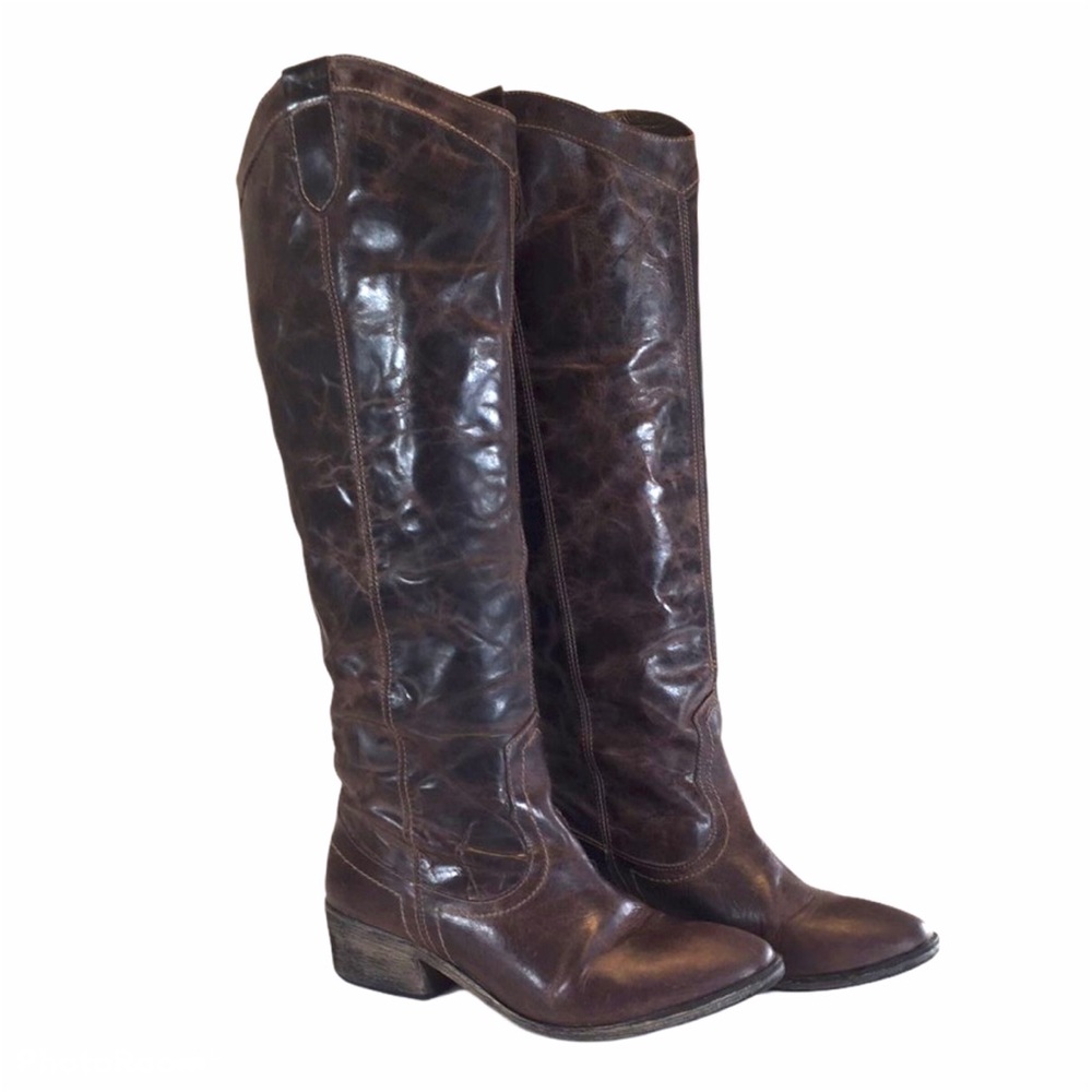 Steve Madden Manor Distressed Leather Tall Boots